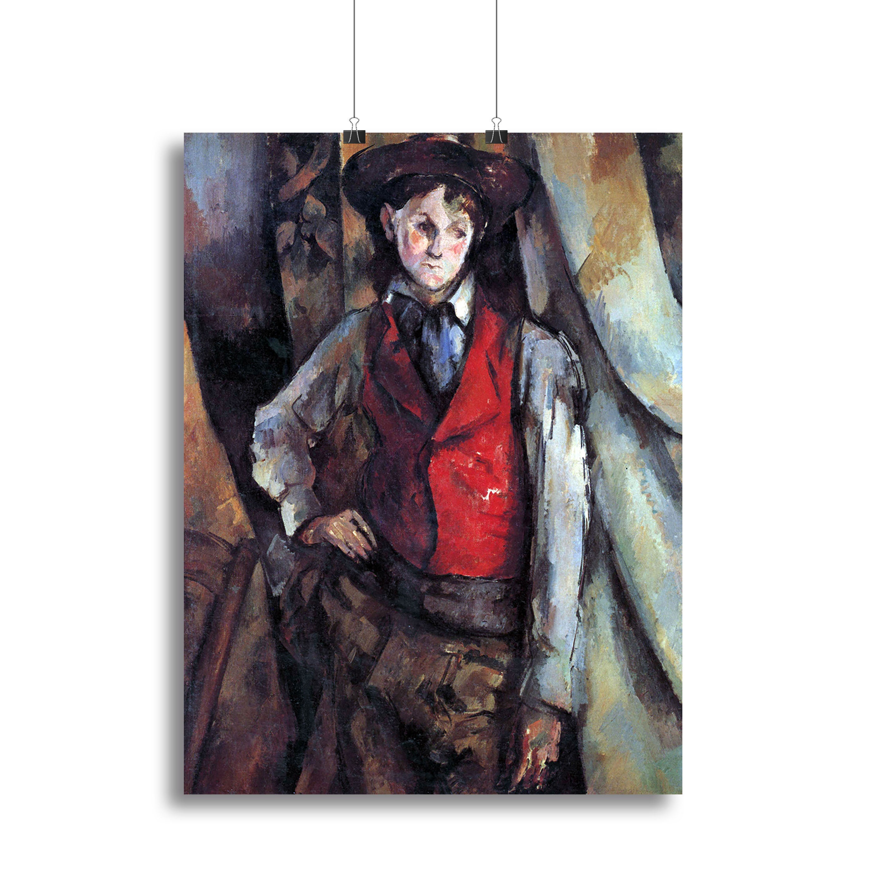 Boy in Red Waistcoat by Cezanne Canvas Print or Poster - Canvas Art Rocks - 2