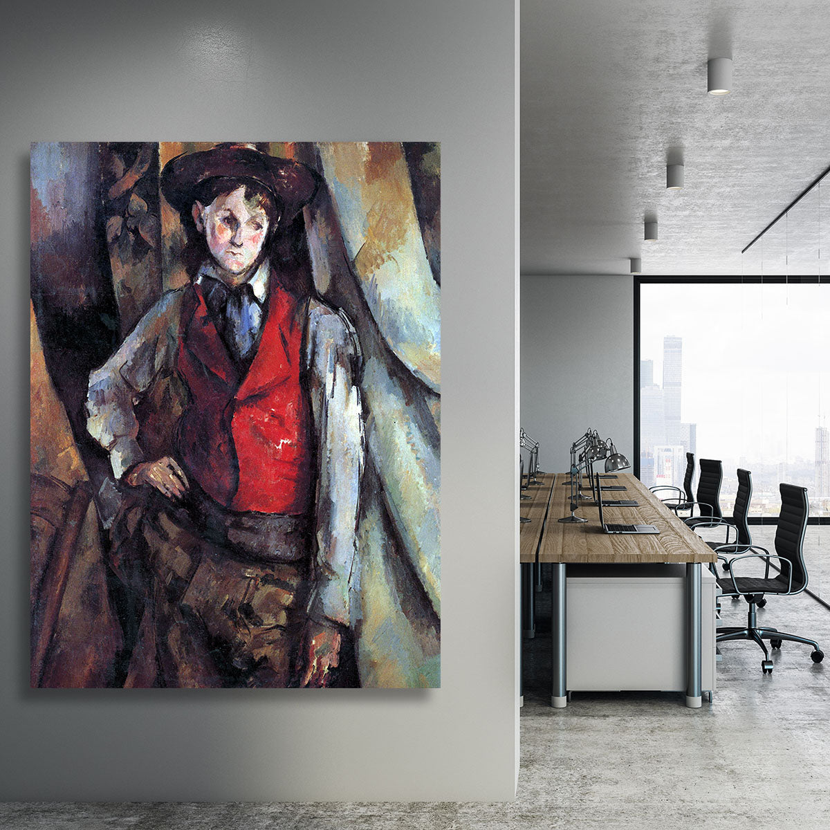 Boy in Red Waistcoat by Cezanne Canvas Print or Poster - Canvas Art Rocks - 3