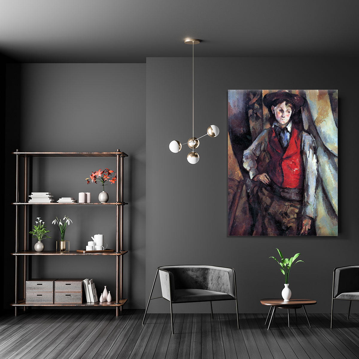 Boy in Red Waistcoat by Cezanne Canvas Print or Poster - Canvas Art Rocks - 5