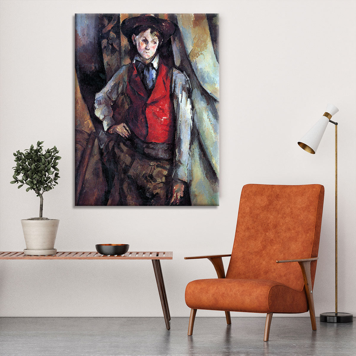 Boy in Red Waistcoat by Cezanne Canvas Print or Poster - Canvas Art Rocks - 6