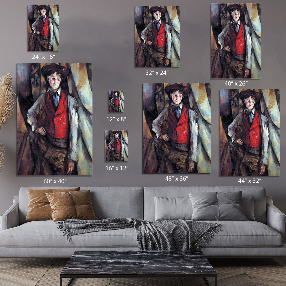 Boy in Red Waistcoat by Cezanne Canvas Print or Poster - Canvas Art Rocks - 7