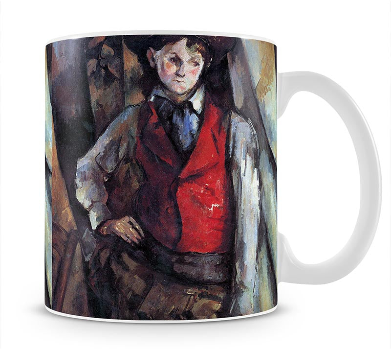 Boy in Red Waistcoat by Cezanne Mug - Canvas Art Rocks - 1