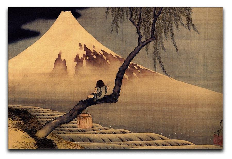 Boy in front of Fujiama by Hokusai Canvas Print or Poster  - Canvas Art Rocks - 1