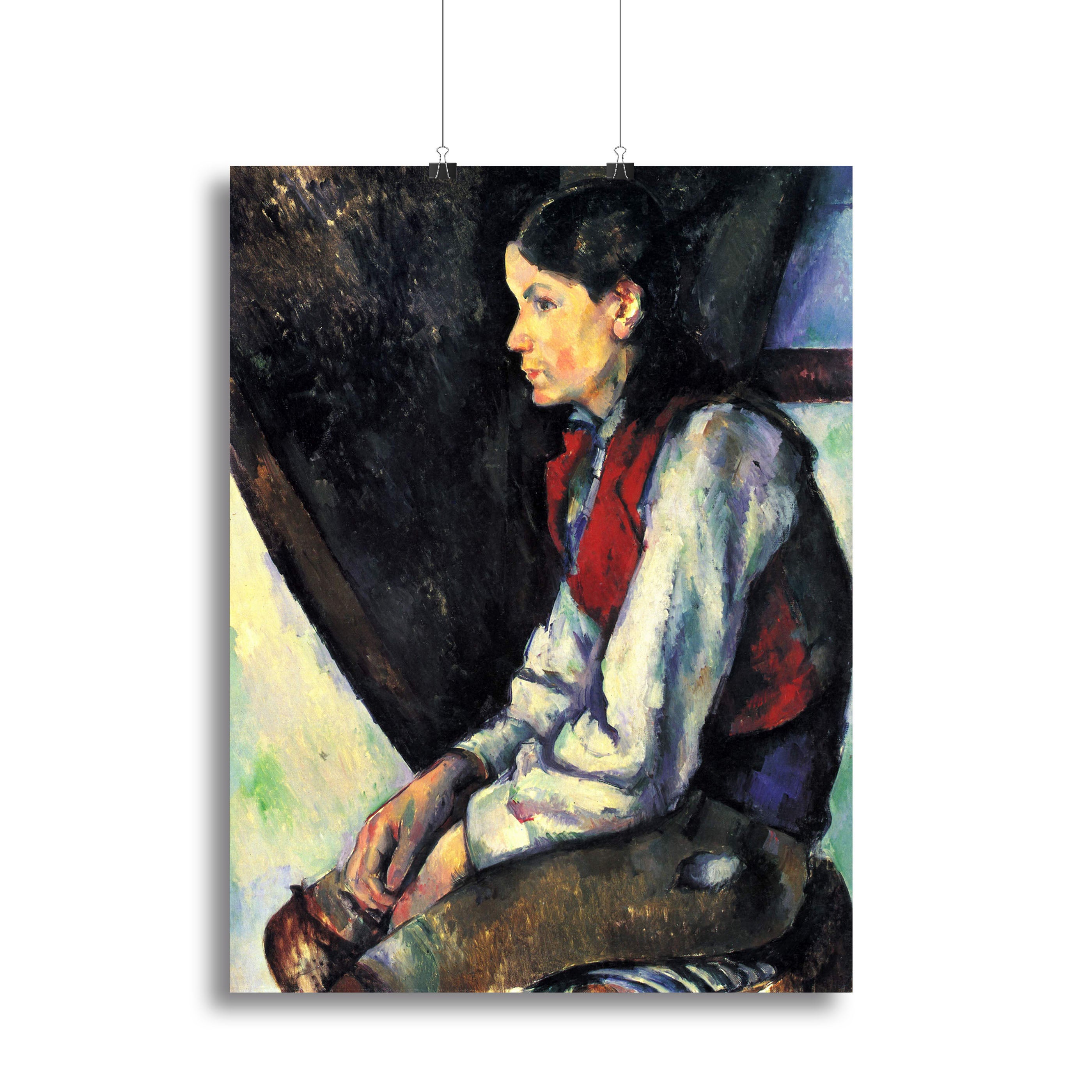 Boy with Red Vest by Cezanne Canvas Print or Poster - Canvas Art Rocks - 2