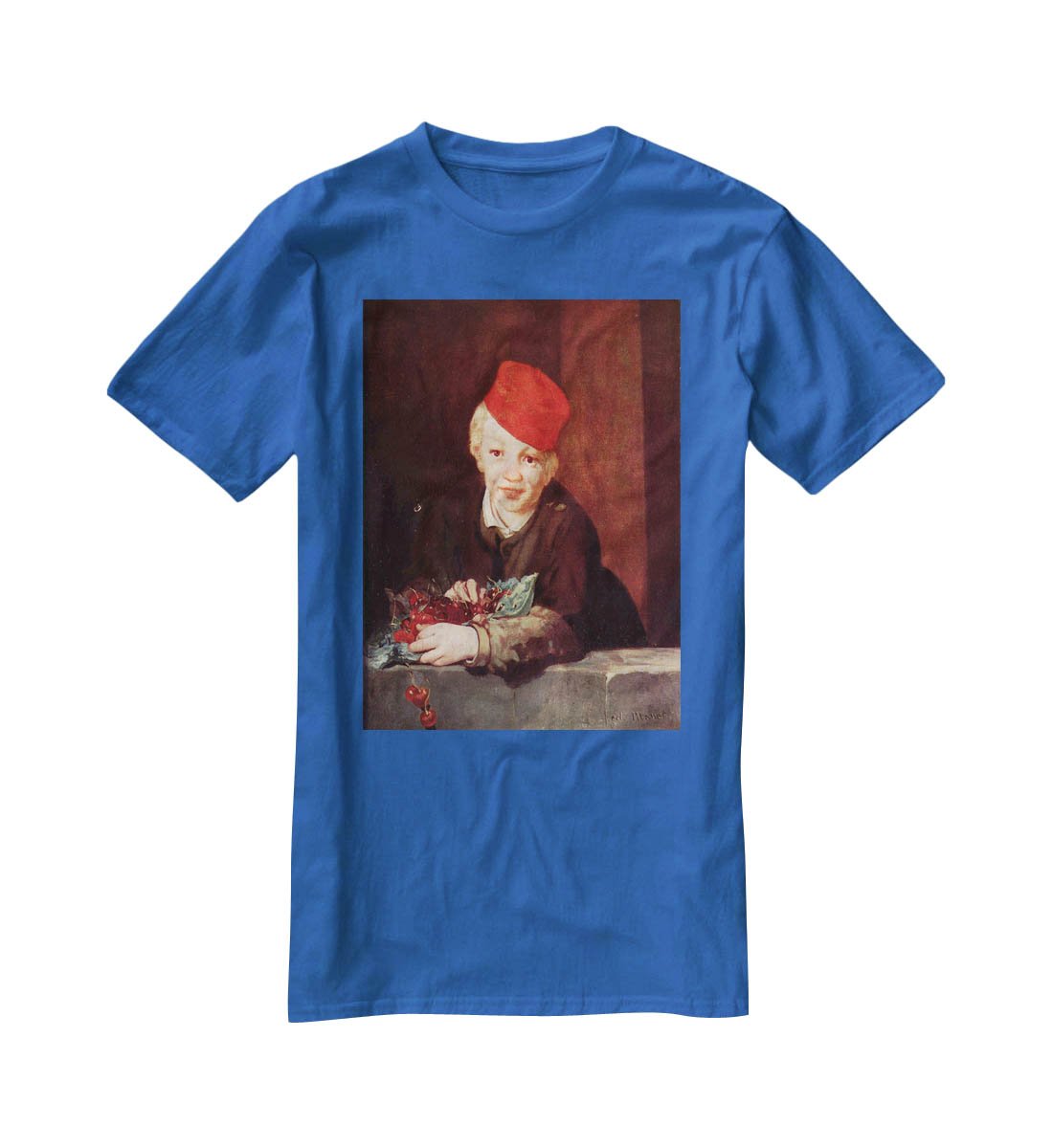Boy with the cherries by Manet T-Shirt - Canvas Art Rocks - 2