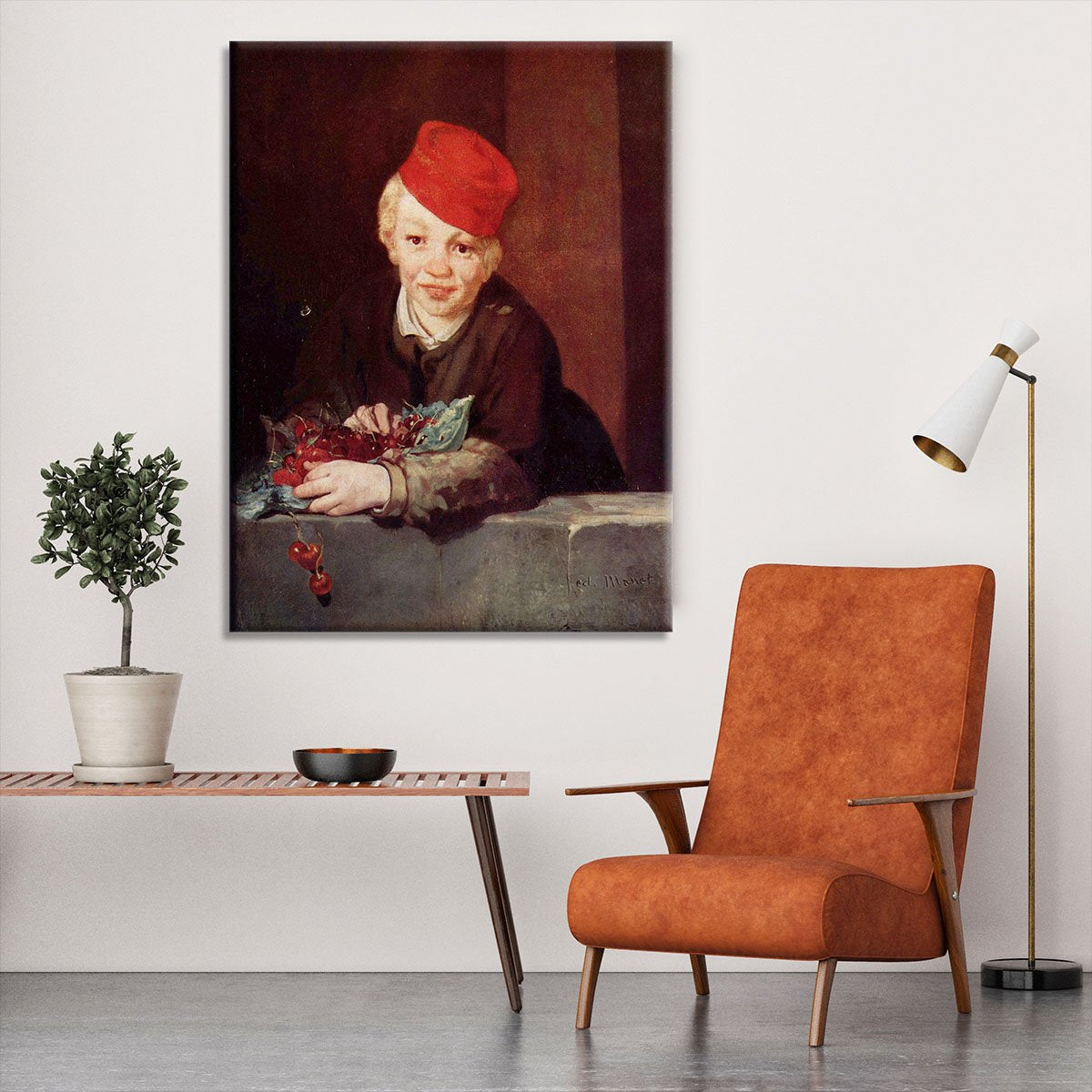 Boy with the cherries by Manet Canvas Print or Poster