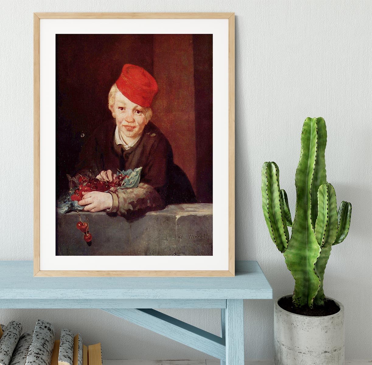 Boy with the cherries by Manet Framed Print - Canvas Art Rocks - 3