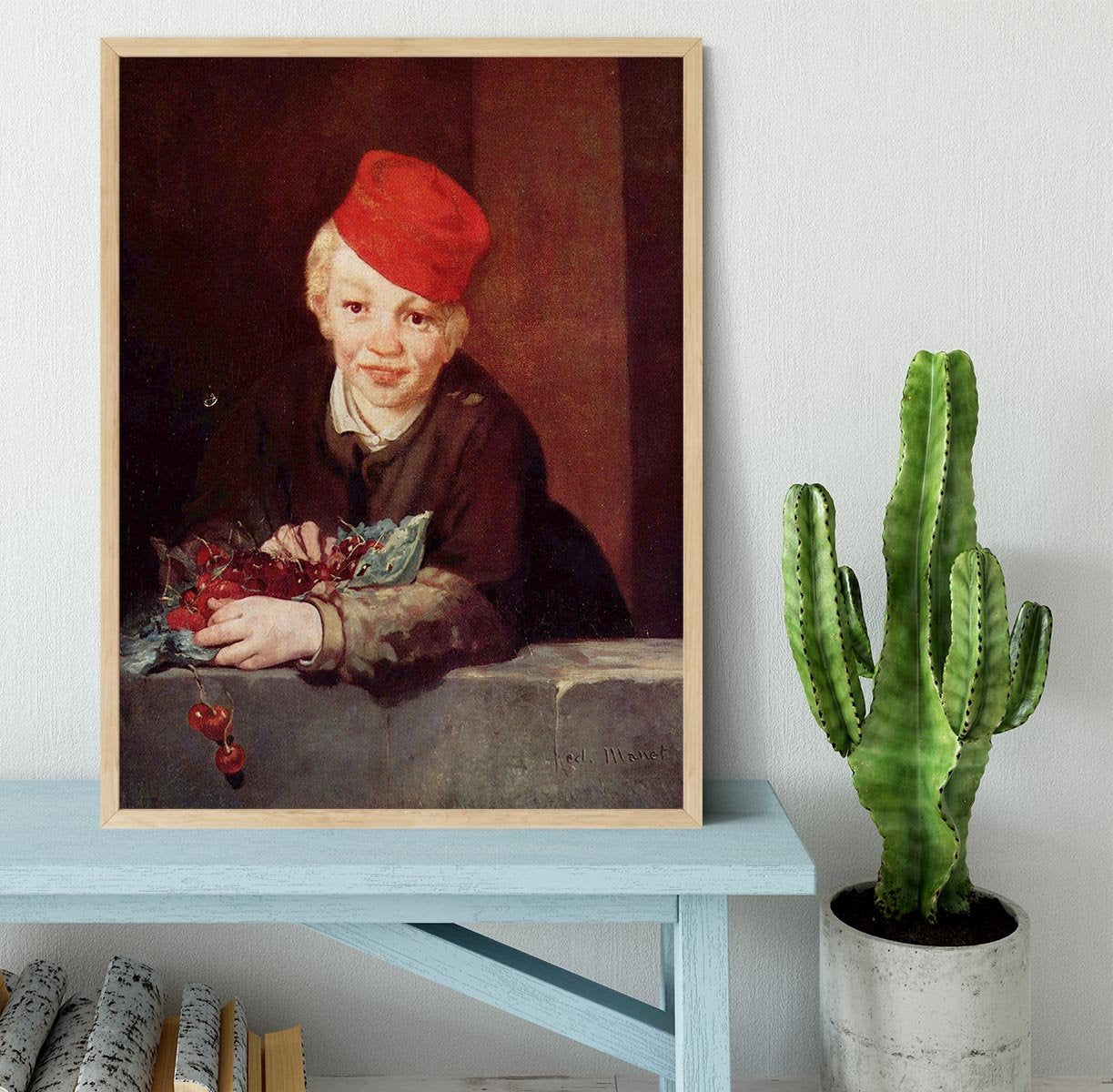 Boy with the cherries by Manet Framed Print - Canvas Art Rocks - 4