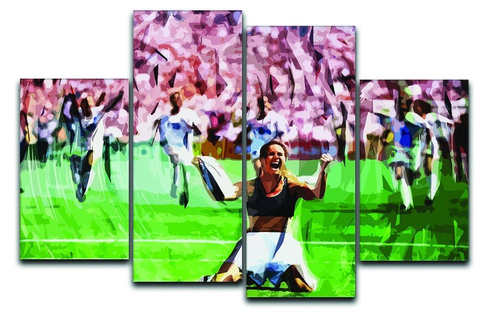 Brandi Chastain Celebrates USA Soccer 1999 4 Split Panel Canvas  - Canvas Art Rocks - 1