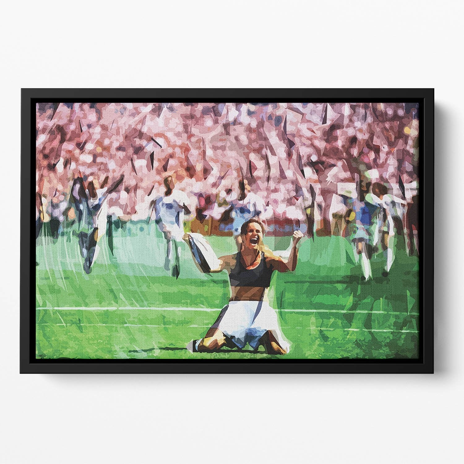 Brandi Chastain Celebrates USA Soccer 1999 Floating Framed Canvas