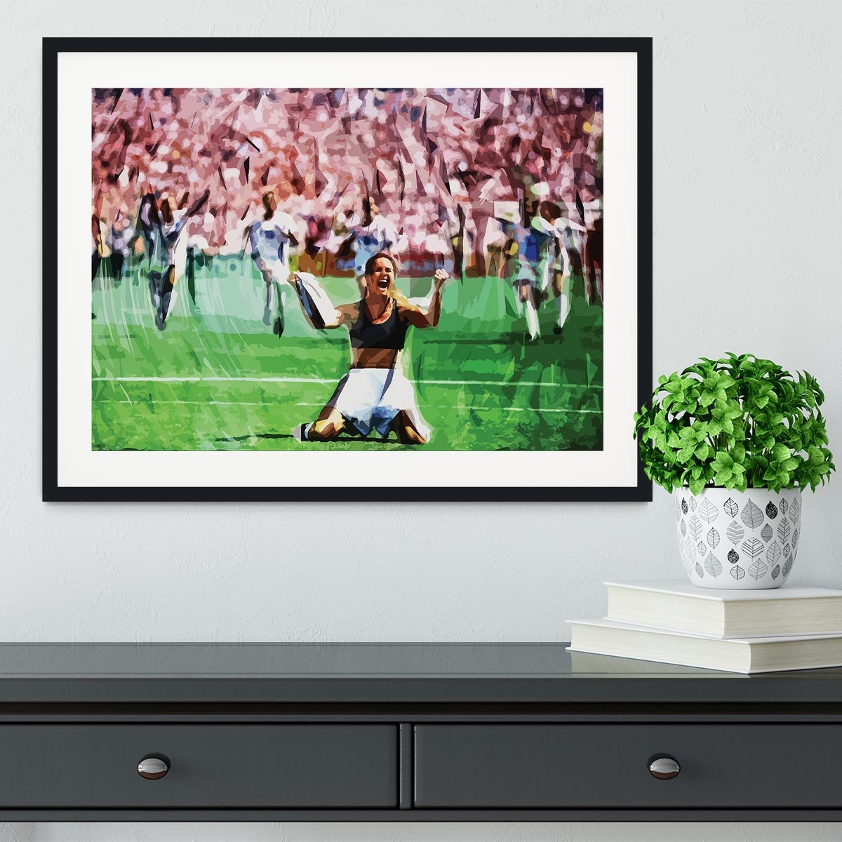 Brandi Chastain Celebrates USA Soccer 1999 Framed Print - Canvas Art Rocks - 1