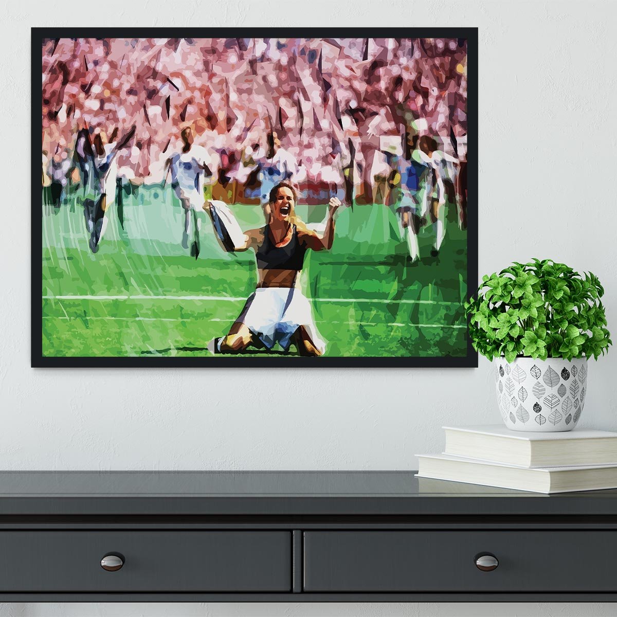 Brandi Chastain Celebrates USA Soccer 1999 Framed Print - Canvas Art Rocks - 2