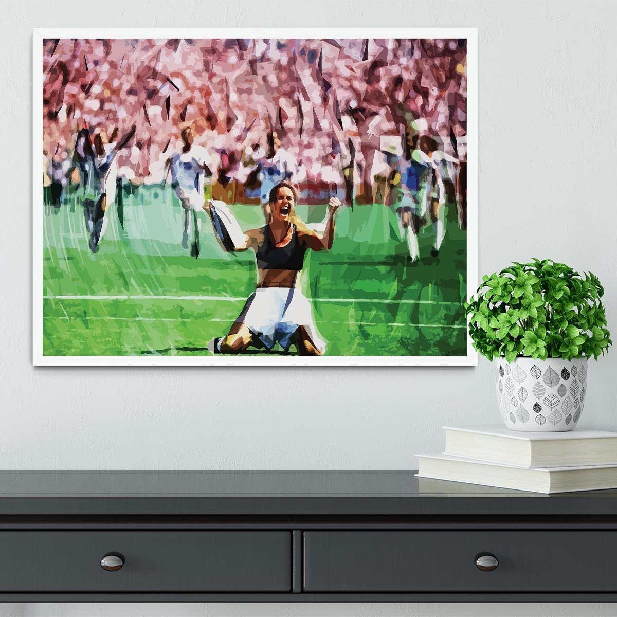 Brandi Chastain Celebrates USA Soccer 1999 Framed Print - Canvas Art Rocks -6