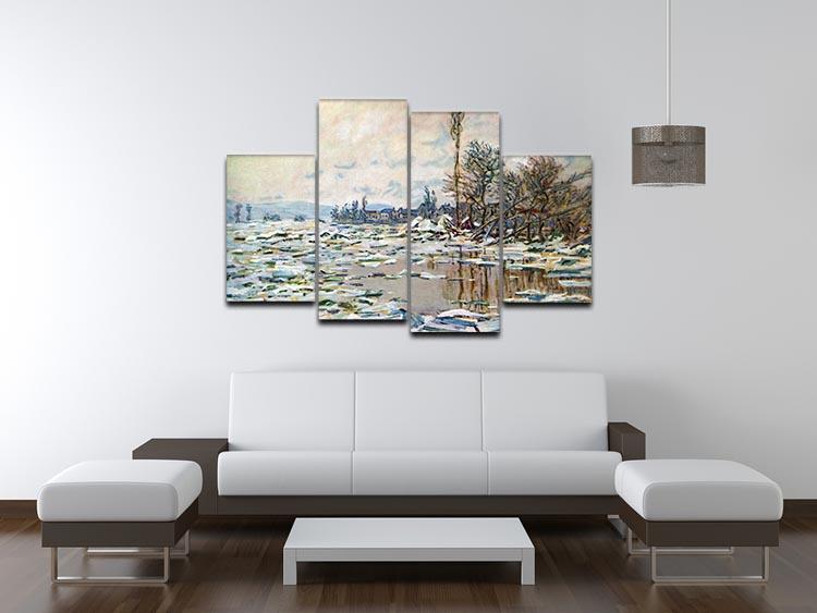 Break Up of Ice by Monet 4 Split Panel Canvas - Canvas Art Rocks - 3