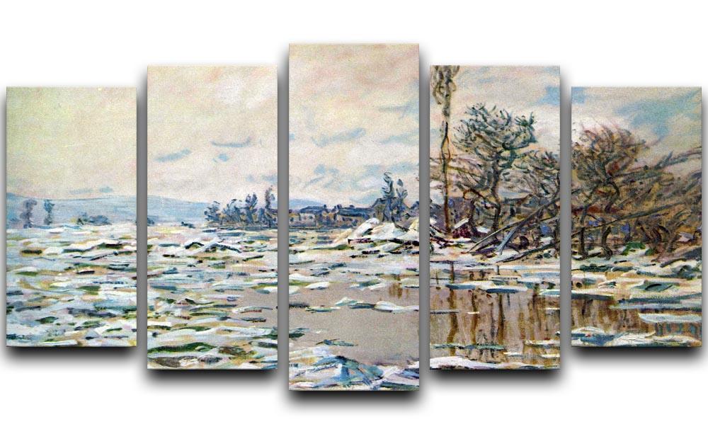 Break Up of Ice by Monet 5 Split Panel Canvas  - Canvas Art Rocks - 1