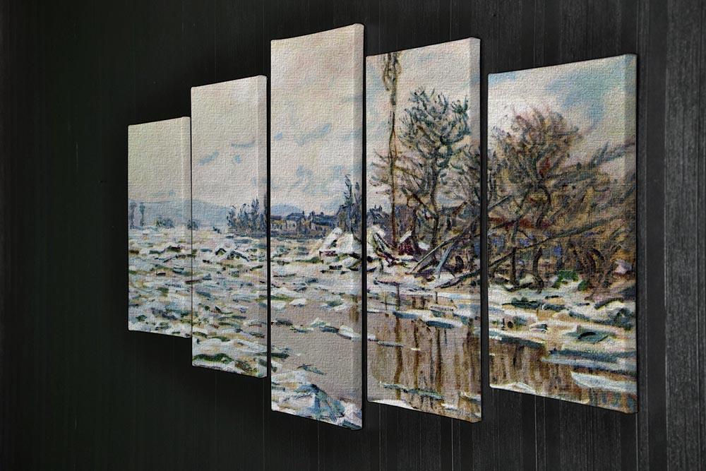 Break Up of Ice by Monet 5 Split Panel Canvas - Canvas Art Rocks - 2