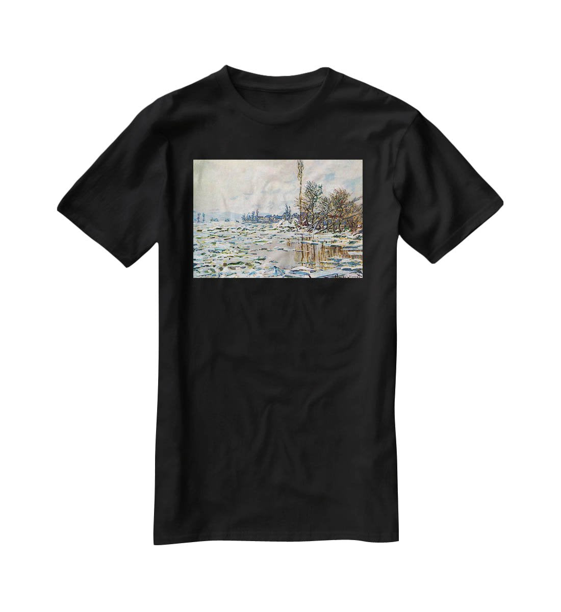 Break Up of Ice by Monet T-Shirt - Canvas Art Rocks - 1