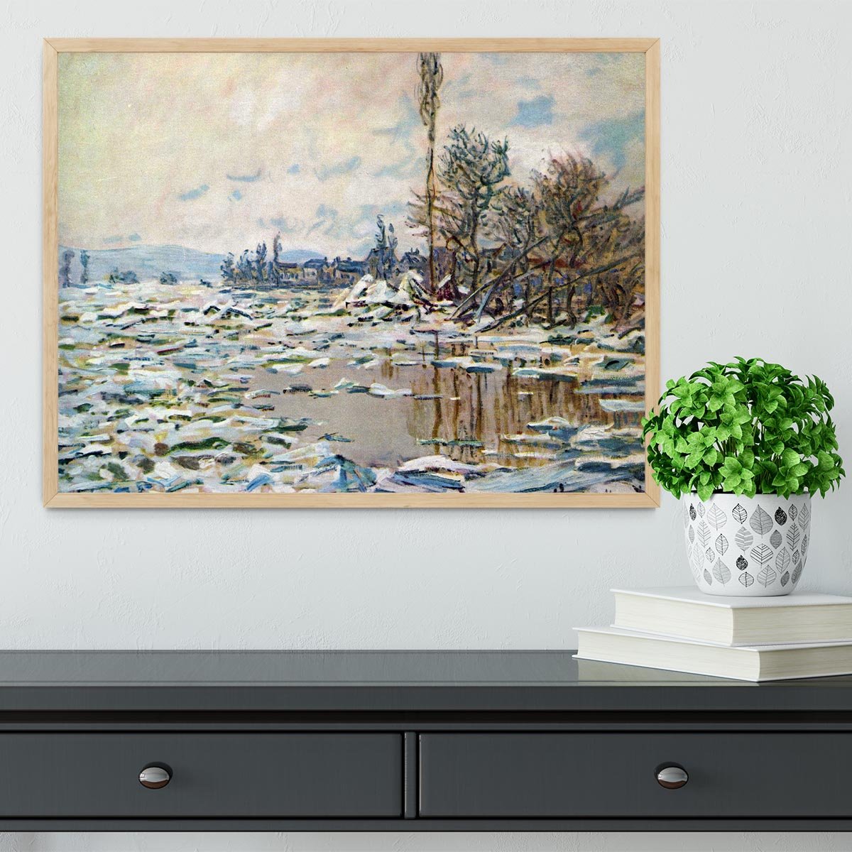 Break Up of Ice by Monet Framed Print - Canvas Art Rocks - 4