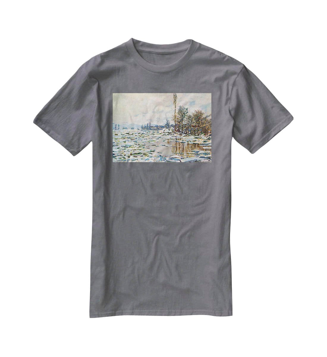 Break Up of Ice by Monet T-Shirt - Canvas Art Rocks - 3