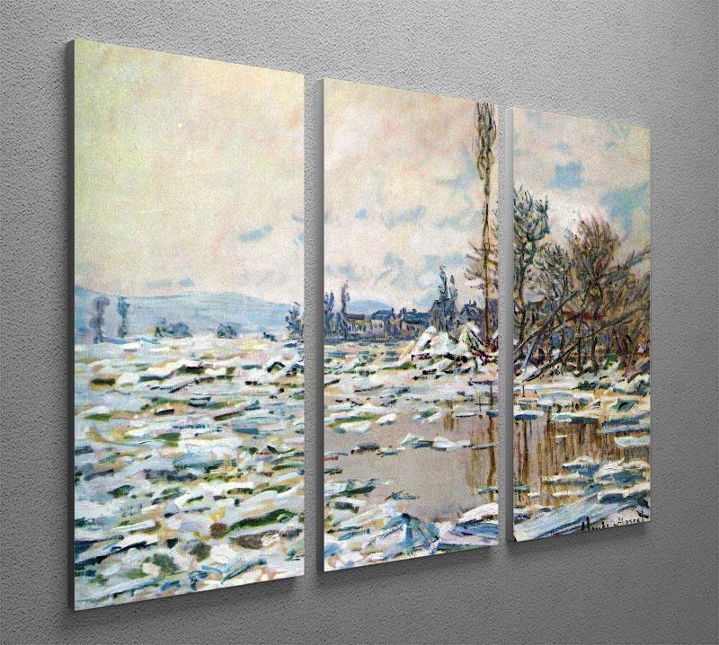 Break Up of Ice by Monet Split Panel Canvas Print - Canvas Art Rocks - 4