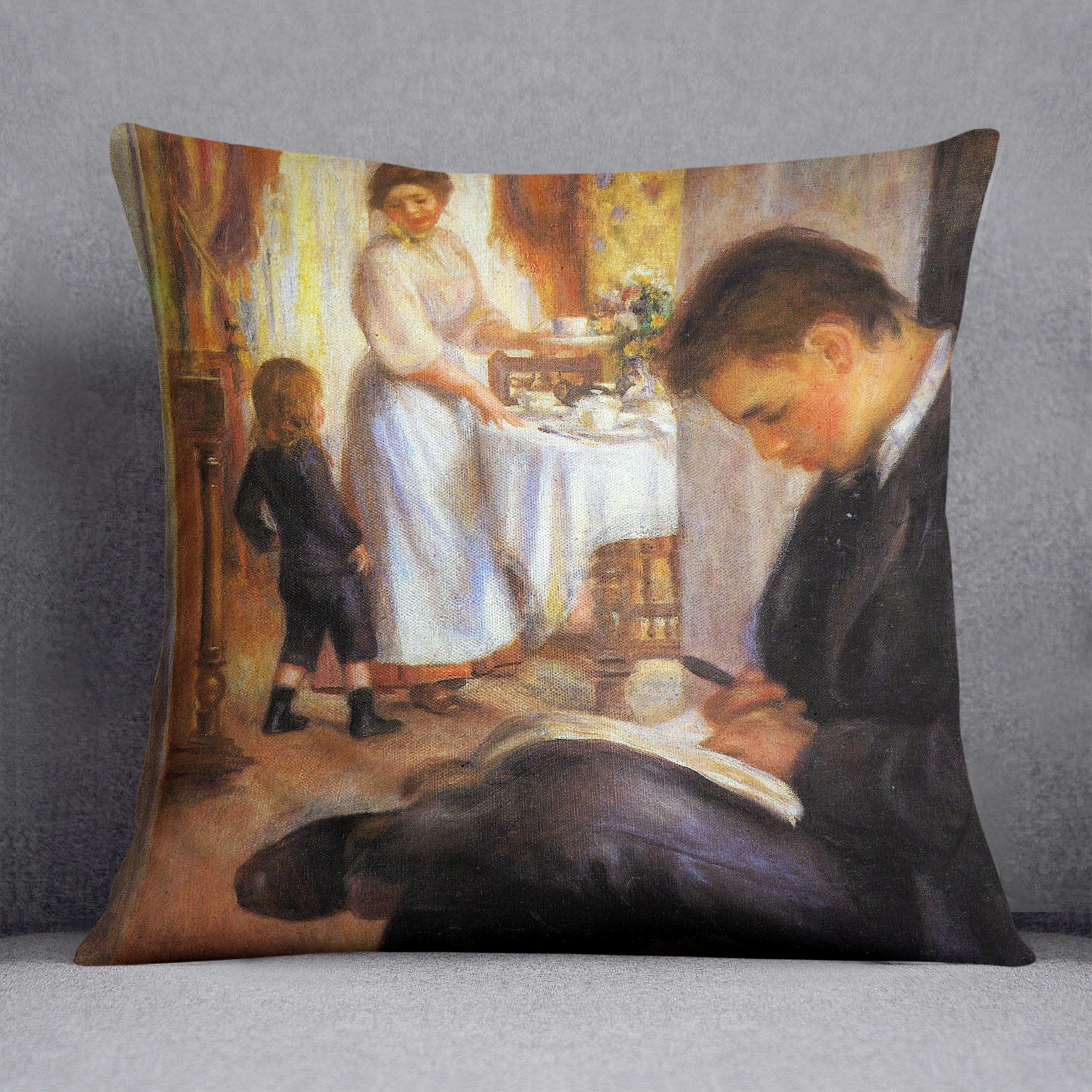 Breakfast at Berneval by Renoir Throw Pillow
