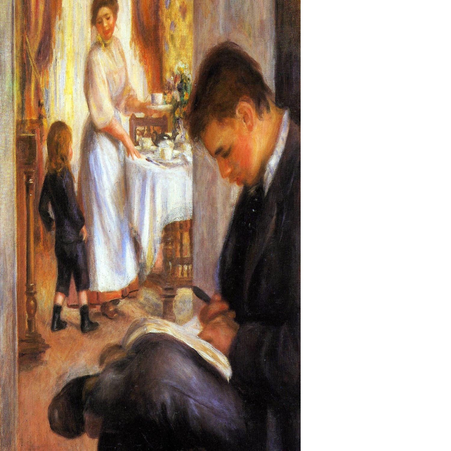 Breakfast at Berneval by Renoir Floating Framed Canvas