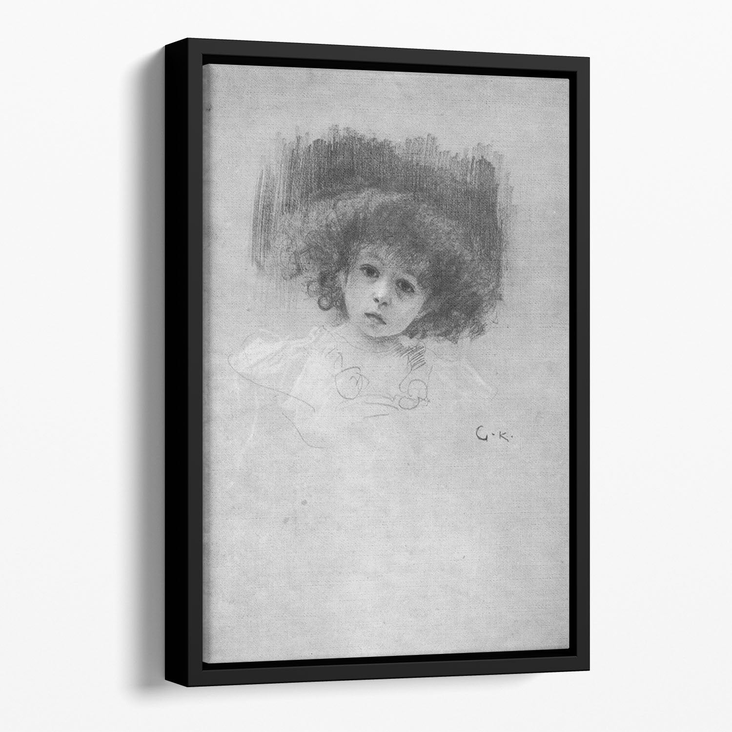 Breast image of a child by Klimt Floating Framed Canvas