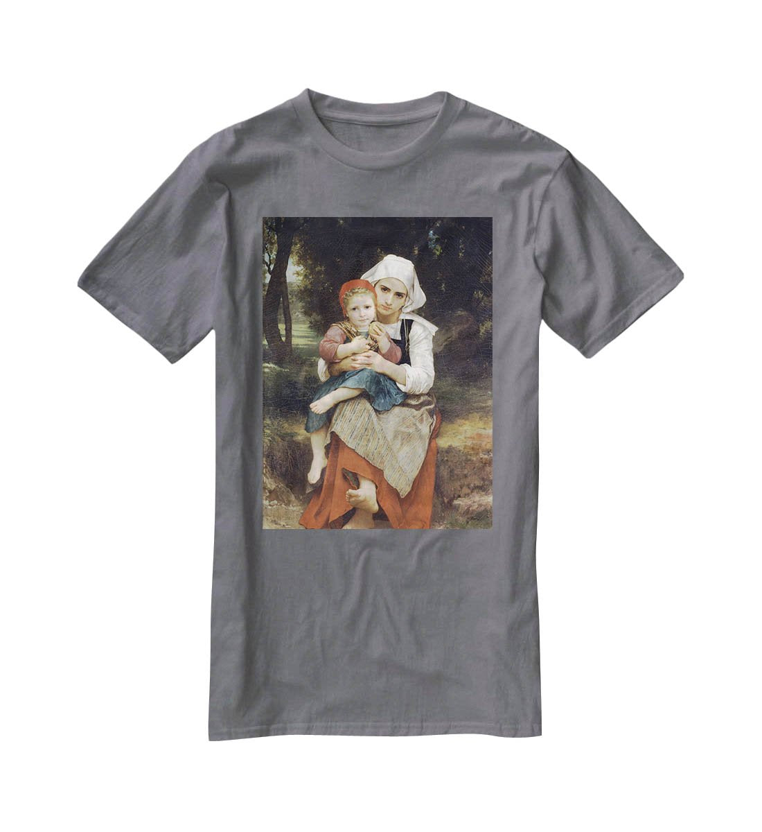 Breton Brother and Sister By Bouguereau T-Shirt - Canvas Art Rocks - 3