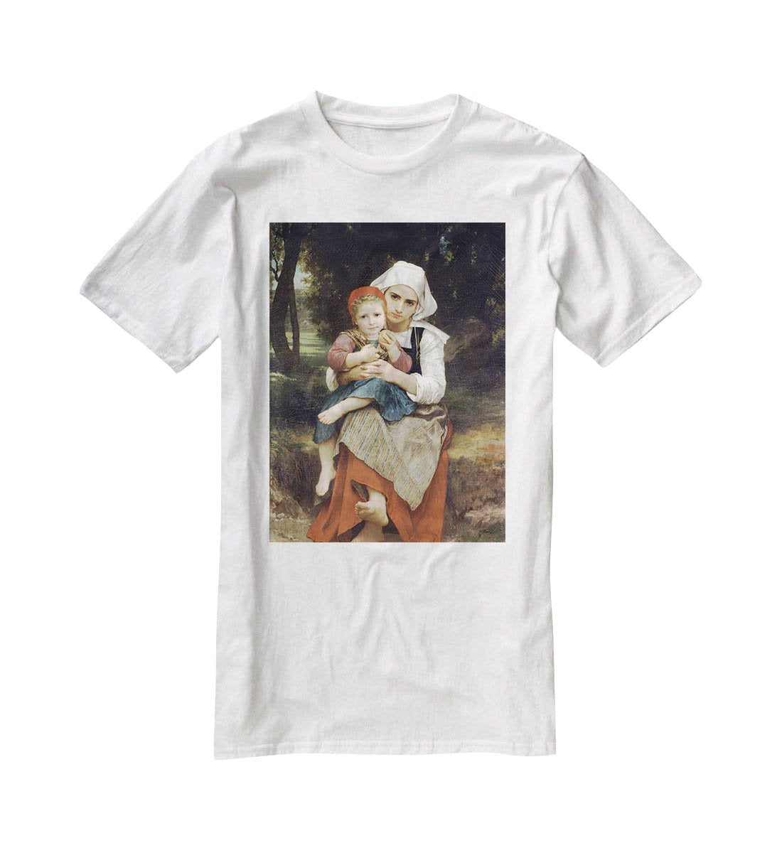 Breton Brother and Sister By Bouguereau T-Shirt - Canvas Art Rocks - 5