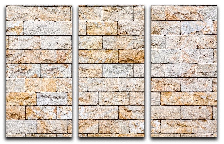 Brick stones wall 3 Split Panel Canvas Print - Canvas Art Rocks - 1