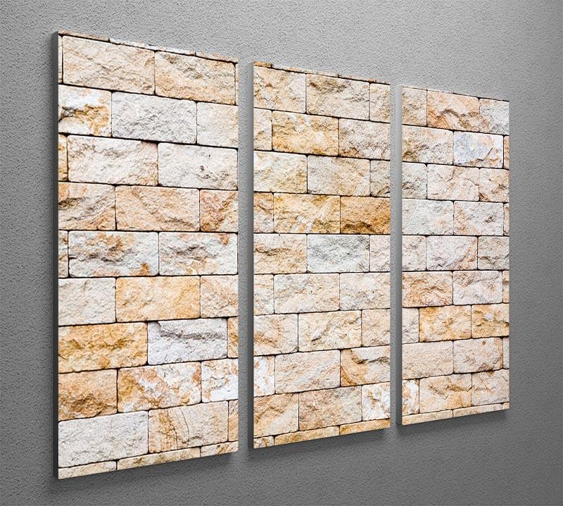 Brick stones wall 3 Split Panel Canvas Print - Canvas Art Rocks - 2