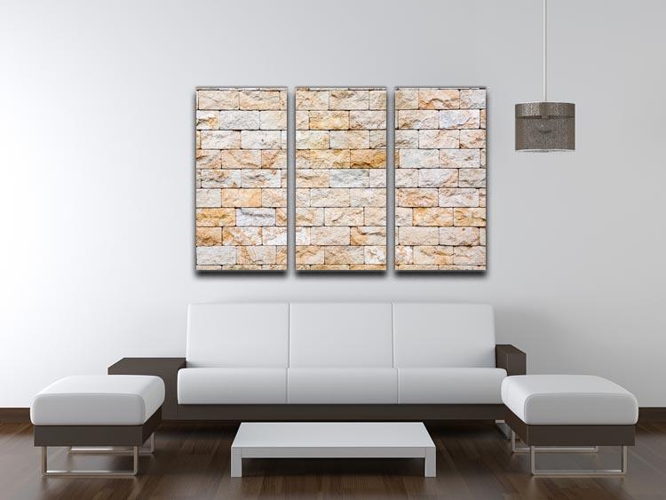 Brick stones wall 3 Split Panel Canvas Print - Canvas Art Rocks - 3