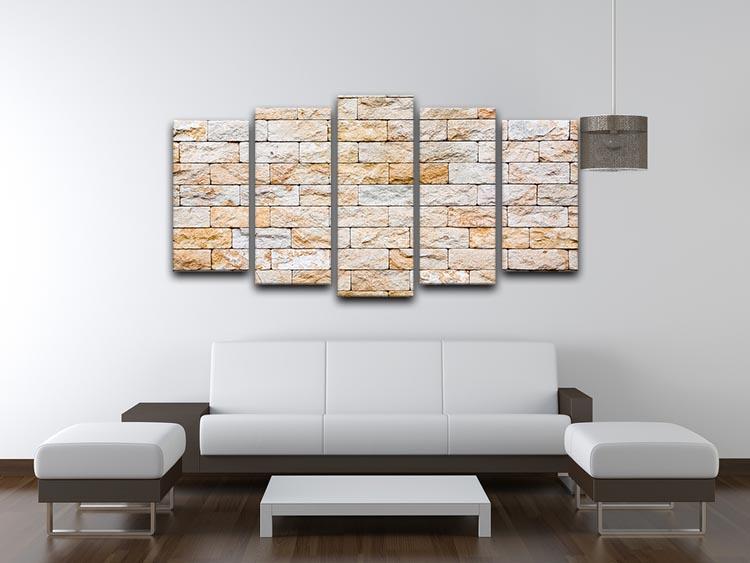 Brick stones wall 5 Split Panel Canvas - Canvas Art Rocks - 3