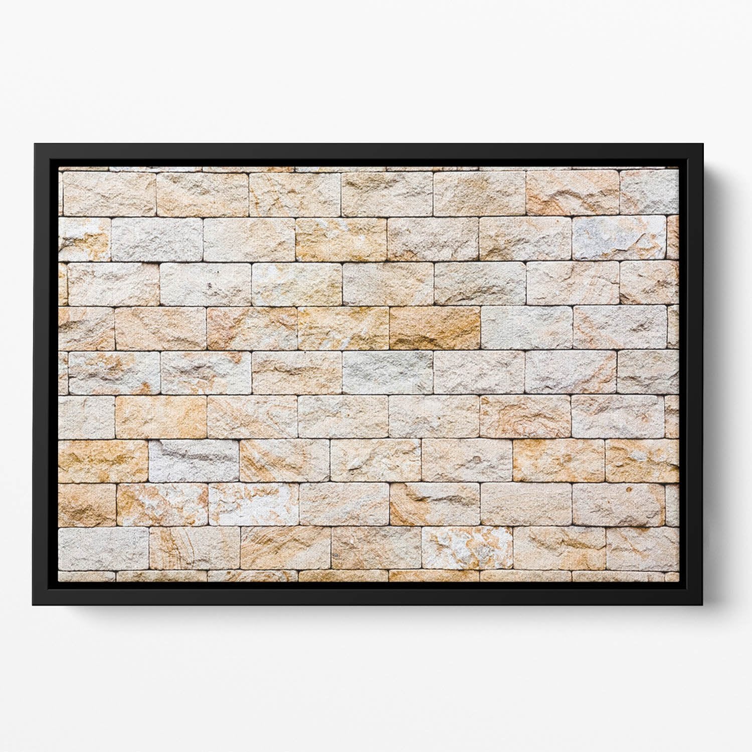 Brick stones wall Floating Framed Canvas