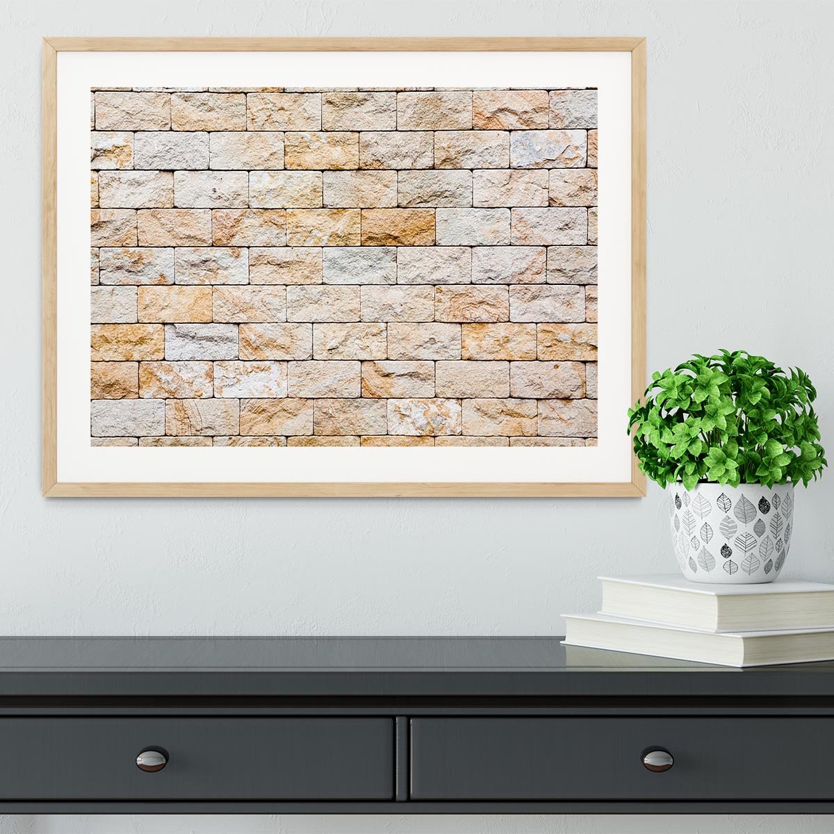 Brick stones wall Framed Print - Canvas Art Rocks - 3