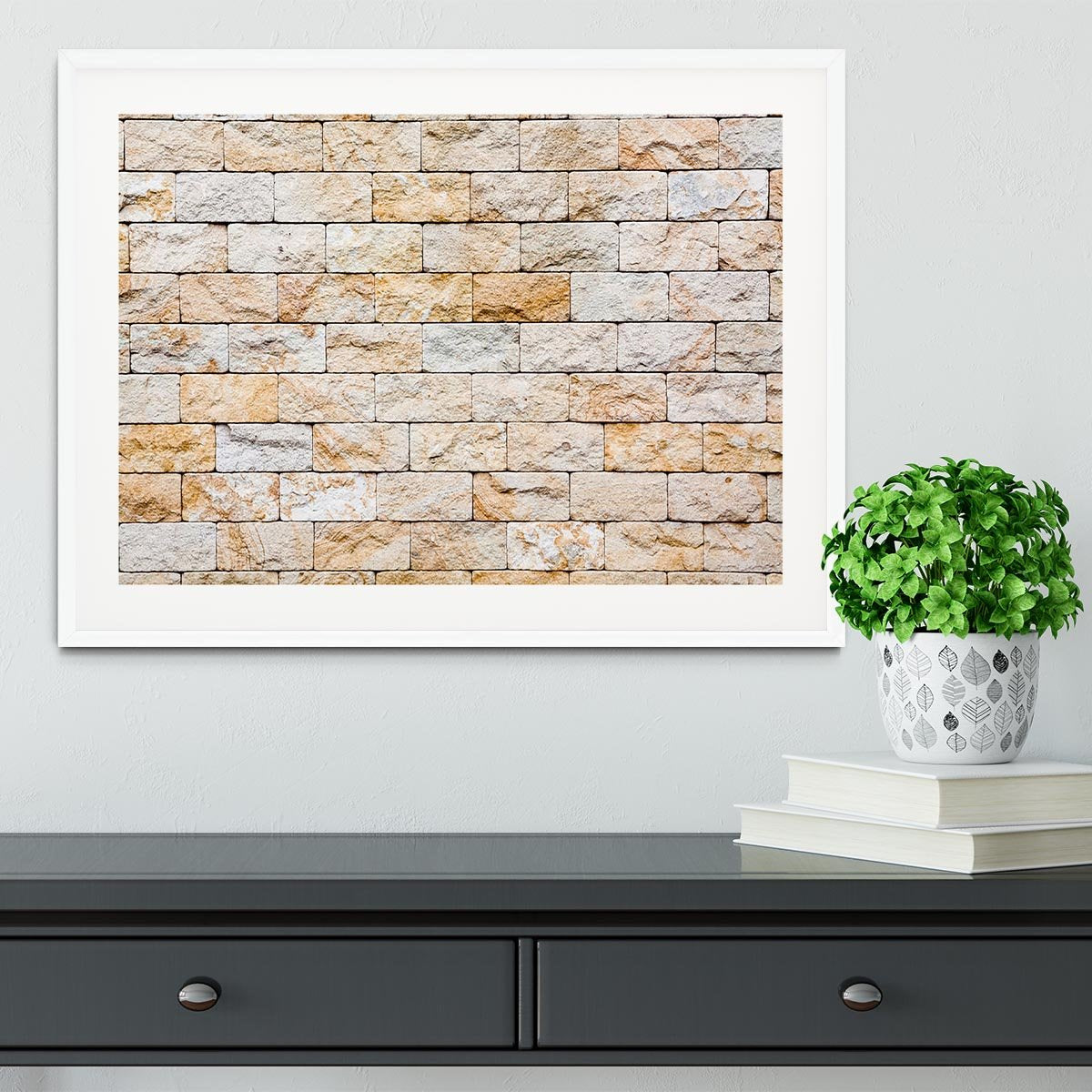 Brick stones wall Framed Print - Canvas Art Rocks - 5