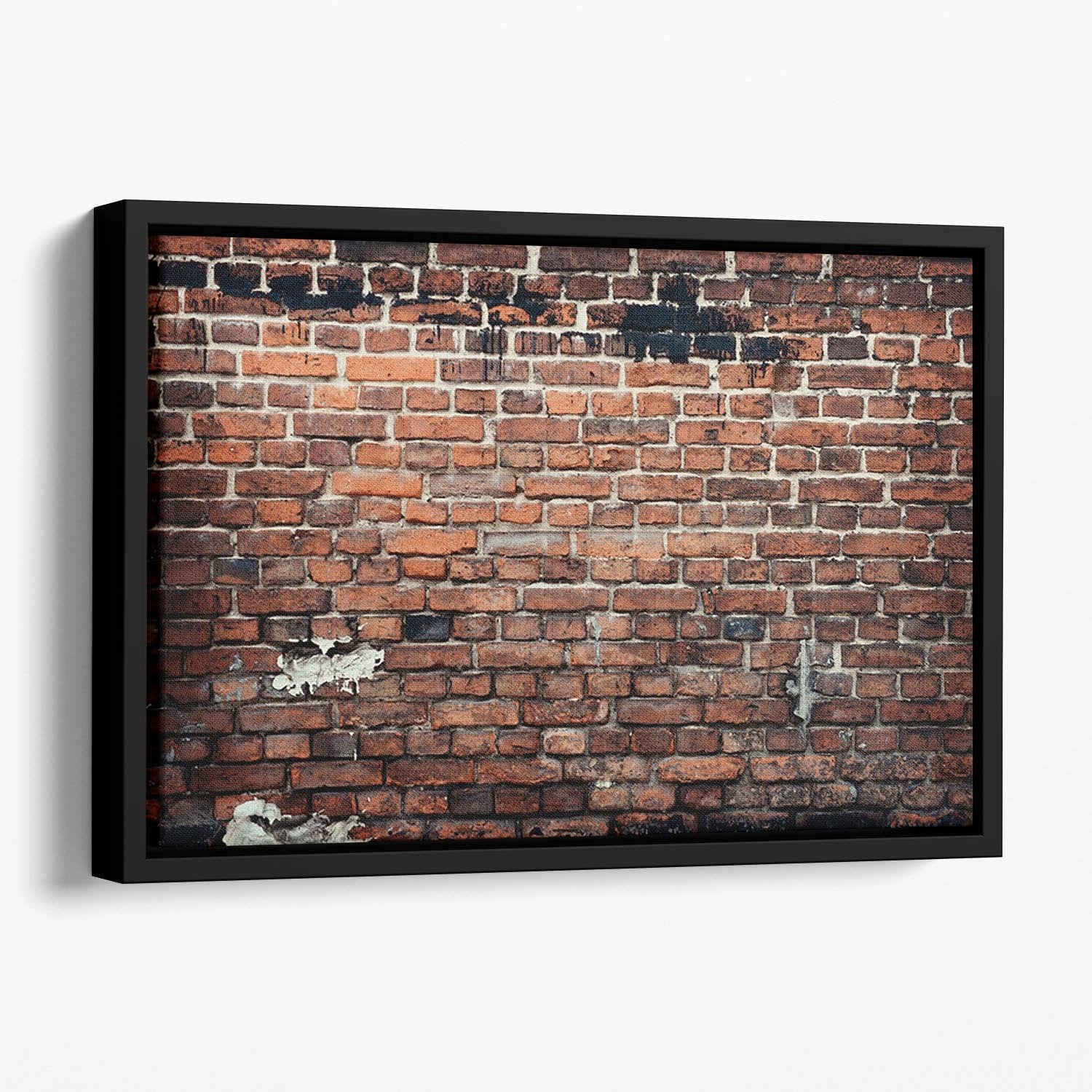 Brick wall background Floating Framed Canvas - Canvas Art Rocks - 1