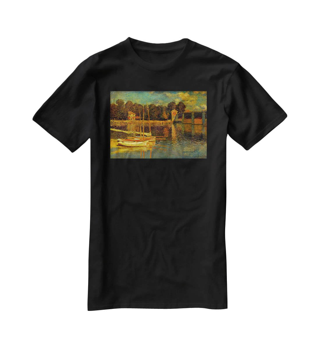 Bridge at Argenteuil by Monet T-Shirt - Canvas Art Rocks - 1