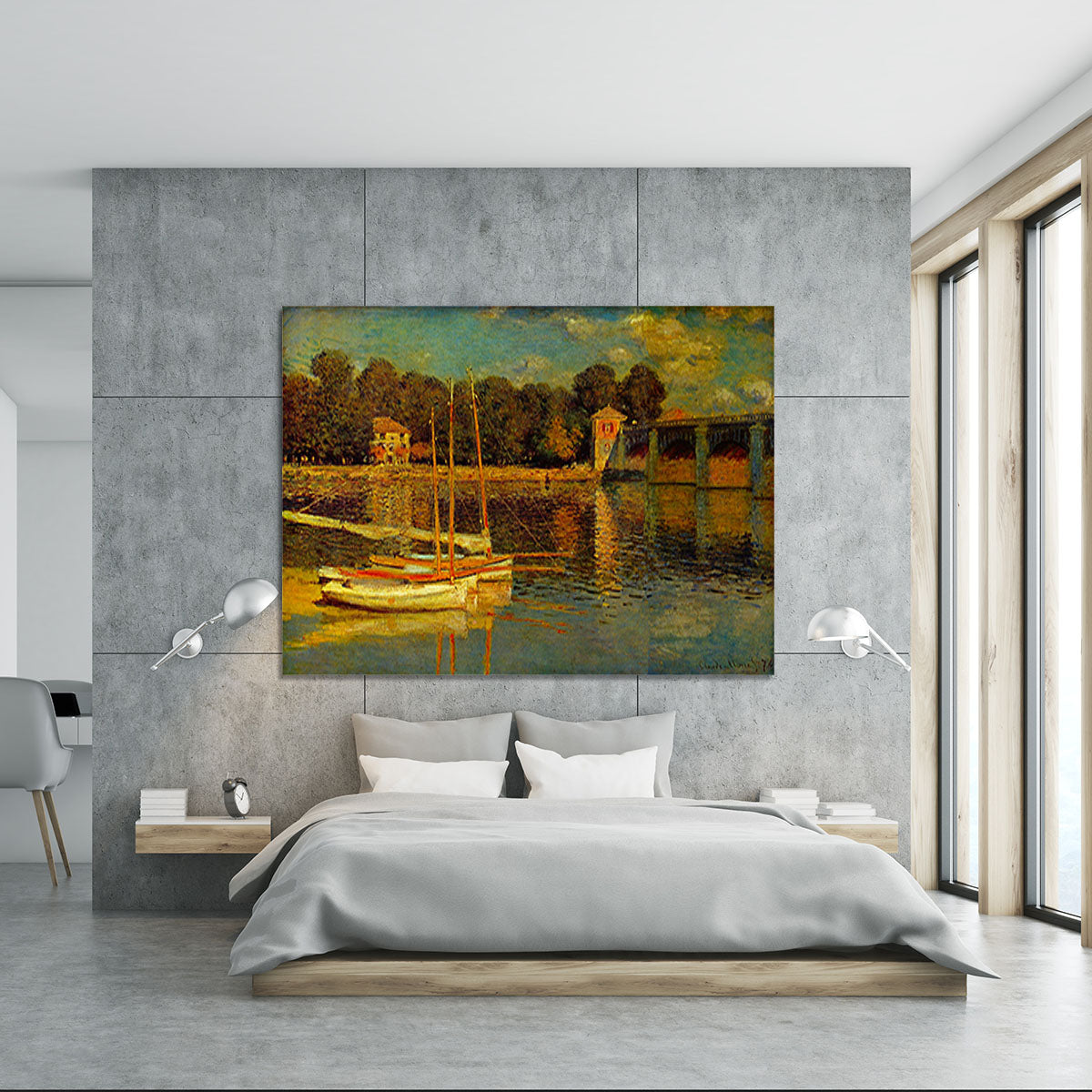 Bridge at Argenteuil by Monet Canvas Print or Poster - Canvas Art Rocks - 5