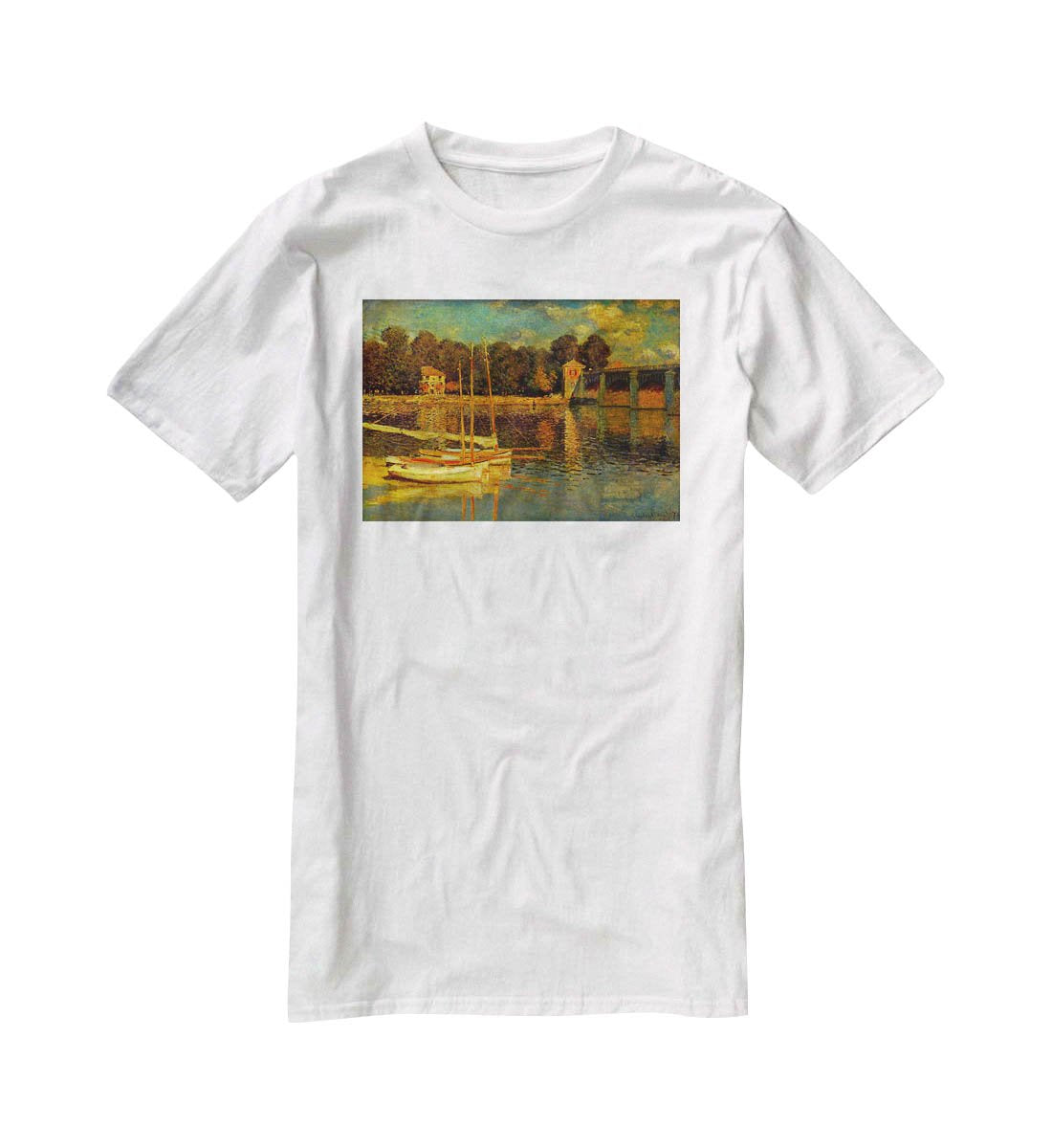Bridge at Argenteuil by Monet T-Shirt - Canvas Art Rocks - 5