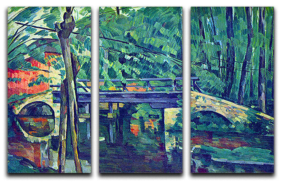 Bridge in the forest by Cezanne 3 Split Panel Canvas Print - Canvas Art Rocks - 1