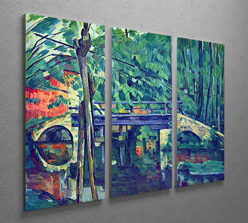 Bridge in the forest by Cezanne 3 Split Panel Canvas Print - Canvas Art Rocks - 2