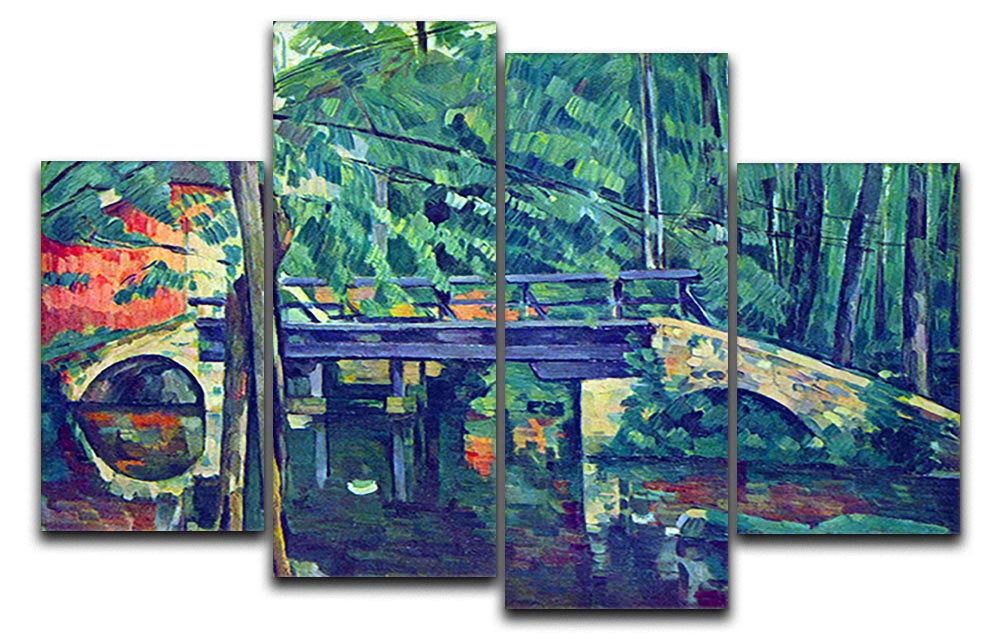 Bridge in the forest by Cezanne 4 Split Panel Canvas - Canvas Art Rocks - 1