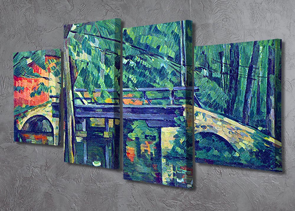 Bridge in the forest by Cezanne 4 Split Panel Canvas - Canvas Art Rocks - 2