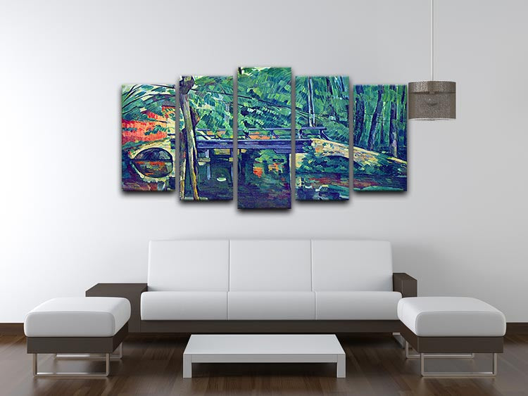 Bridge in the forest by Cezanne 5 Split Panel Canvas - Canvas Art Rocks - 3