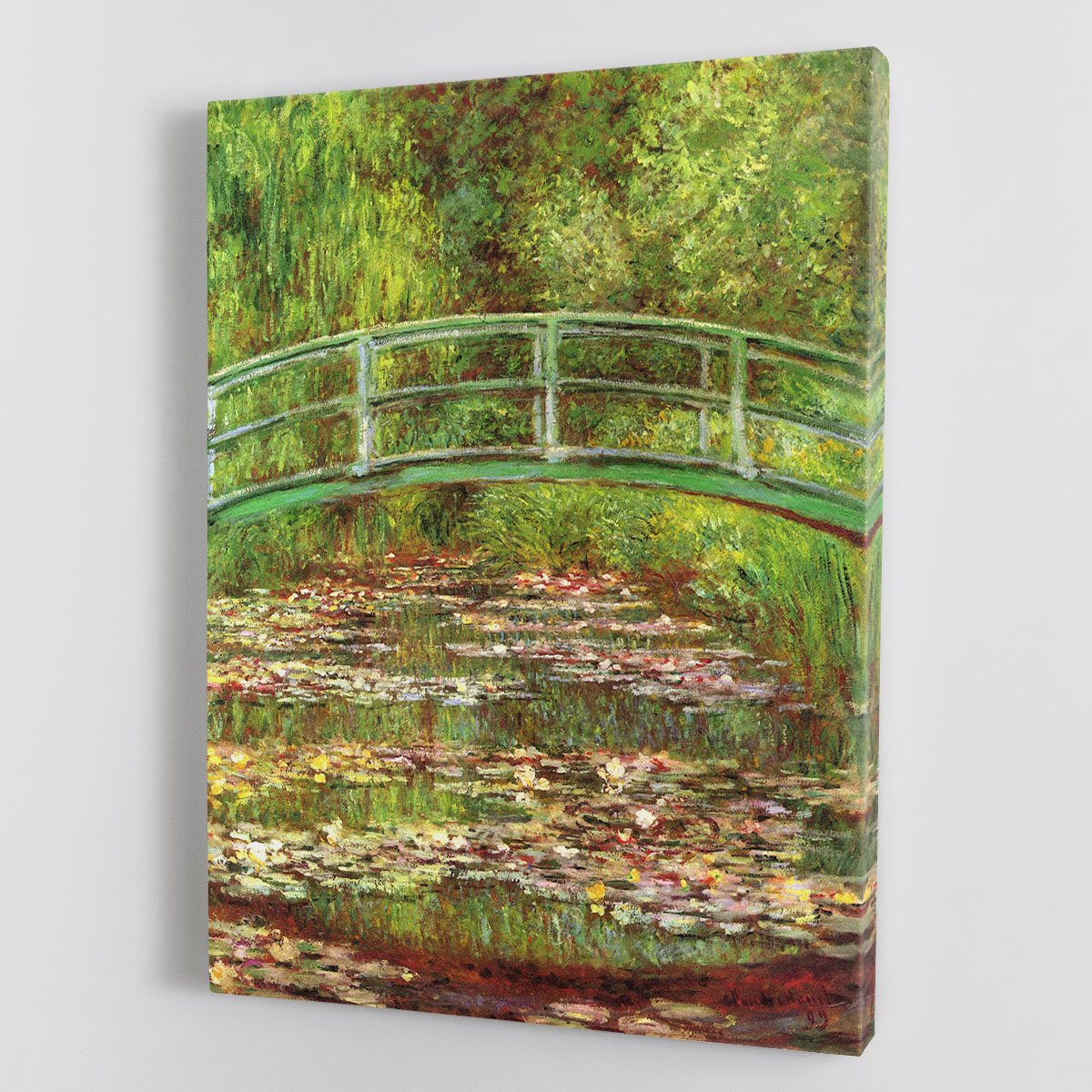 Bridge over the sea rose pond by Monet Canvas Print or Poster