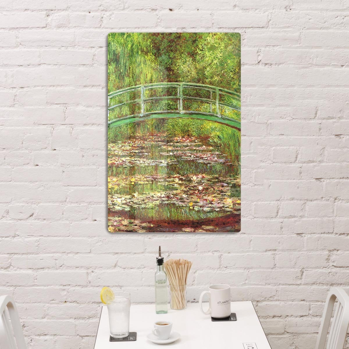 Bridge over the sea rose pond by Monet HD Metal Print