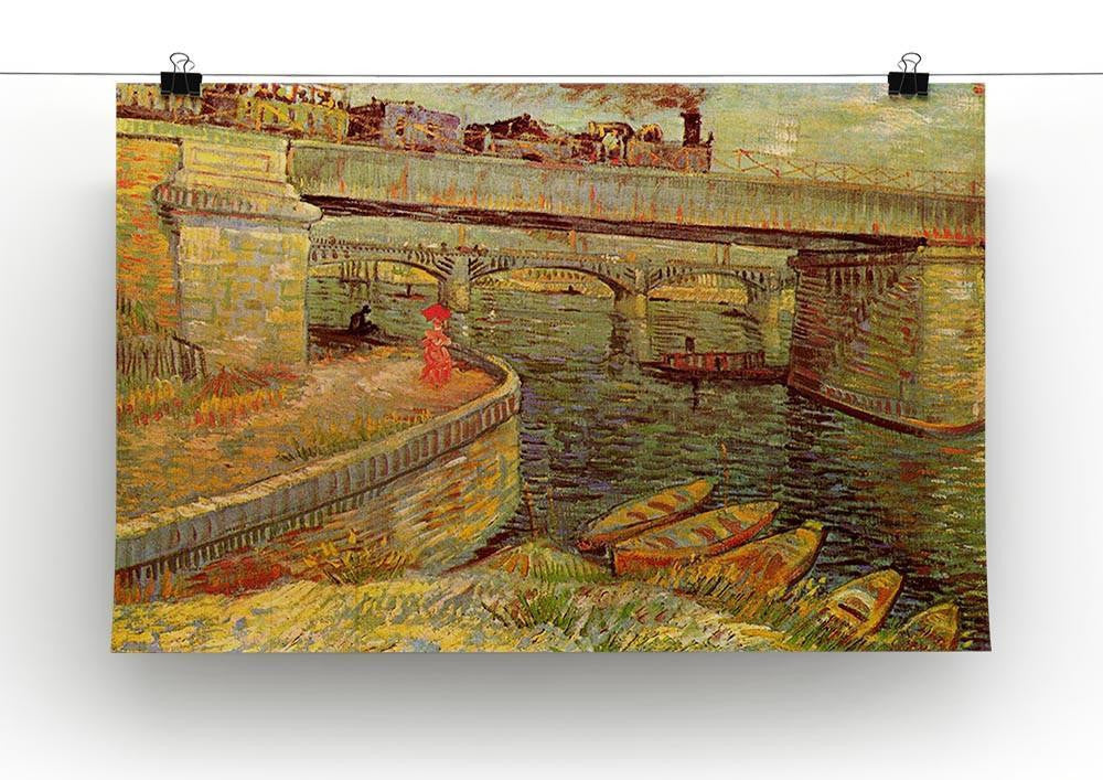 Bridges across the Seine at Asnieres by Van Gogh Canvas Print & Poster - Canvas Art Rocks - 2