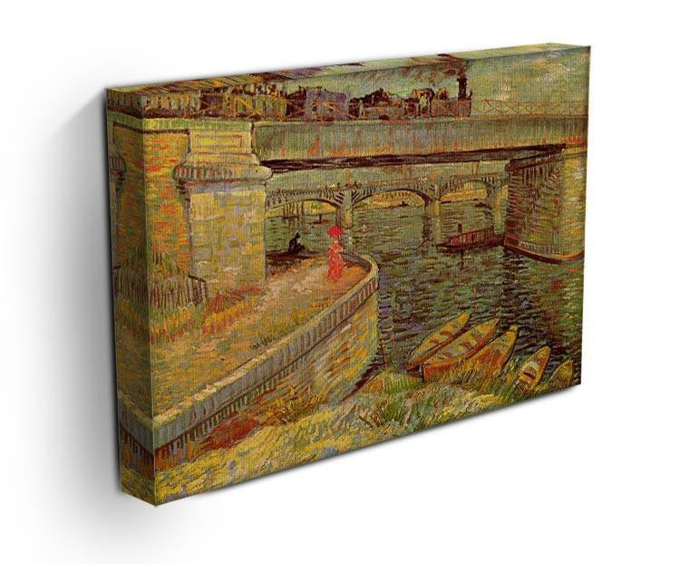 Bridges across the Seine at Asnieres by Van Gogh Canvas Print & Poster - Canvas Art Rocks - 3