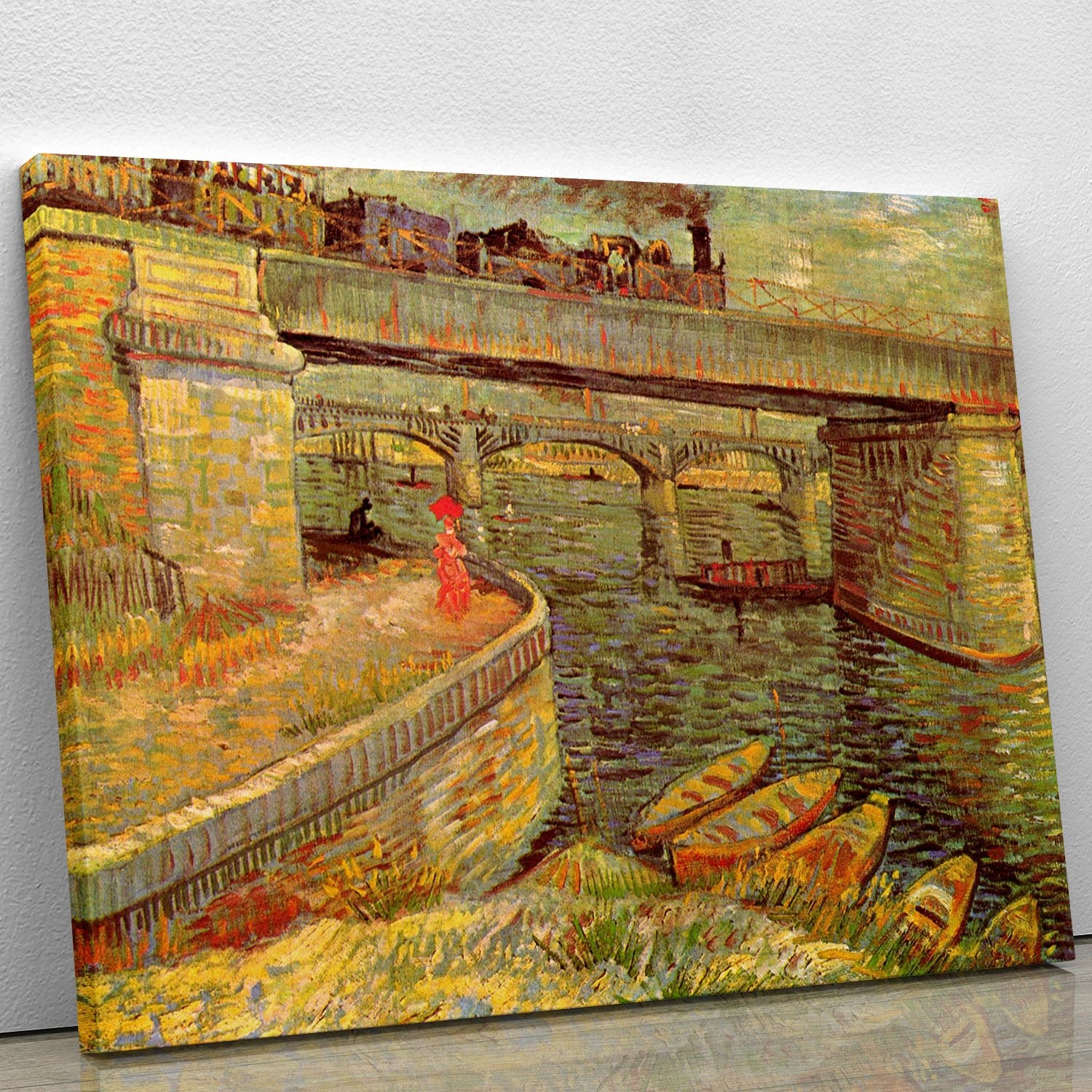 Bridges across the Seine at Asnieres by Van Gogh Canvas Print or Poster